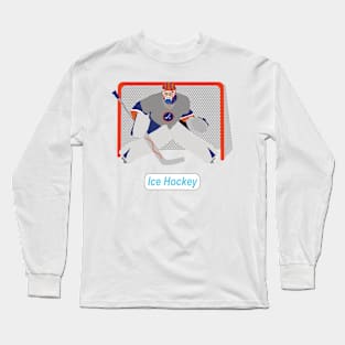 Ice hockey goalie in action Long Sleeve T-Shirt